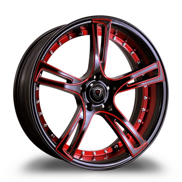 M3247 G. BLACK/RED MILLED/INNER RED