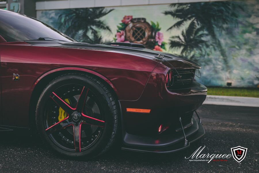 Dodge Challenger with M3226 Gloss Black Red Milled